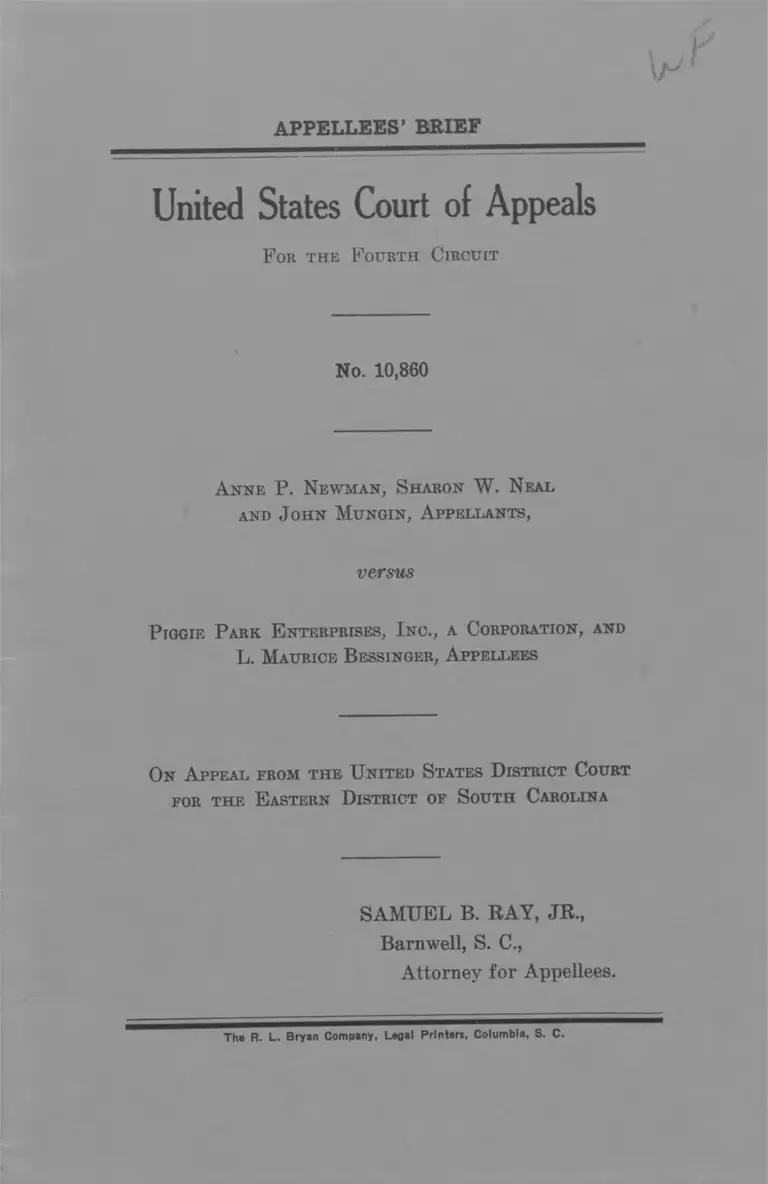Newman v. Piggie Park Enterprises Appellees' Brief preview