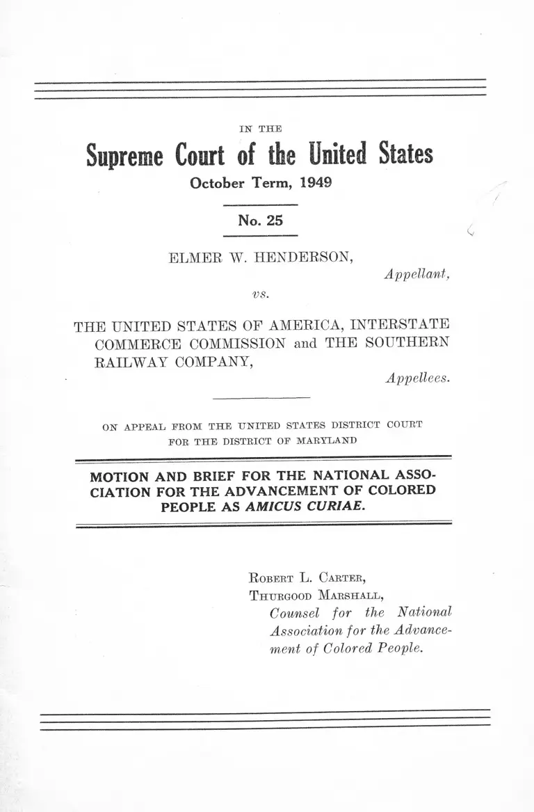 Henderson v. United States Motion and Brief Amicus Curiae preview