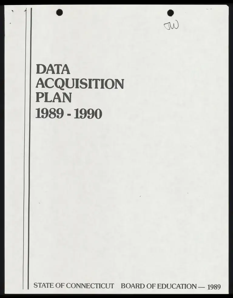 Connecticut Board of Education Data Acquisition Plan 1989-1990 preview