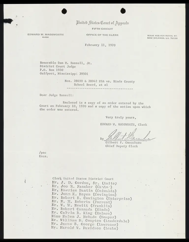 Order for Kemper County School; Motion for Hearing and Supplemental Relief preview