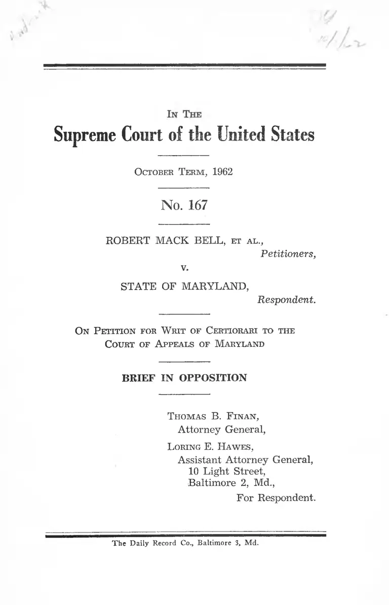 Bell v. Maryland Brief in Opposition preview