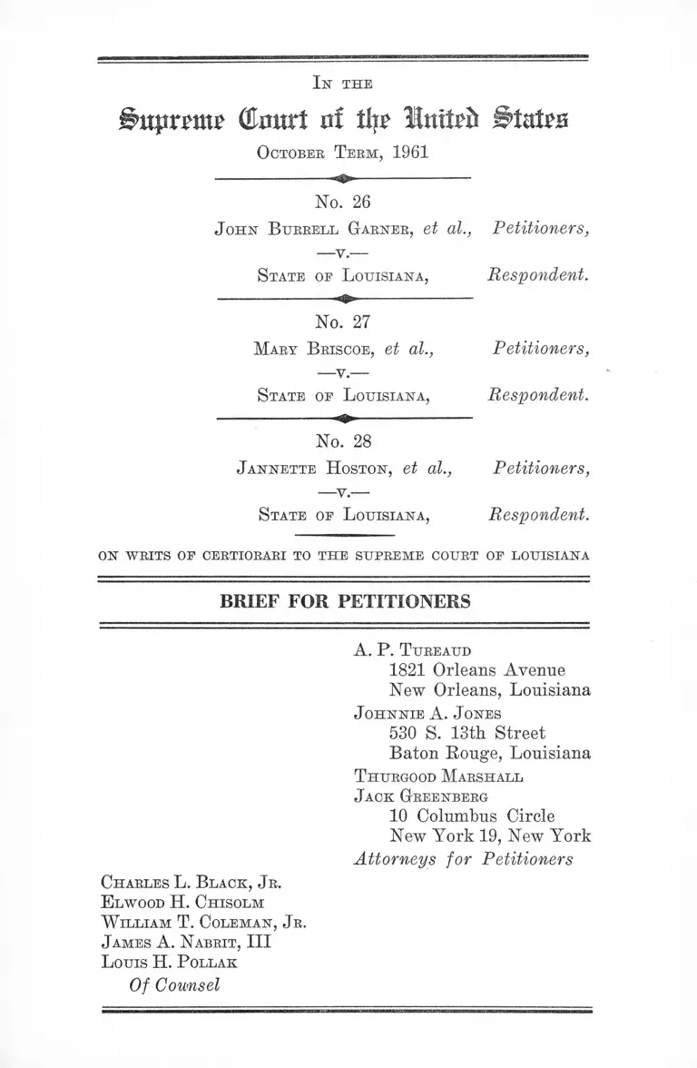 Garner v. Louisiana Brief for Petitioners preview