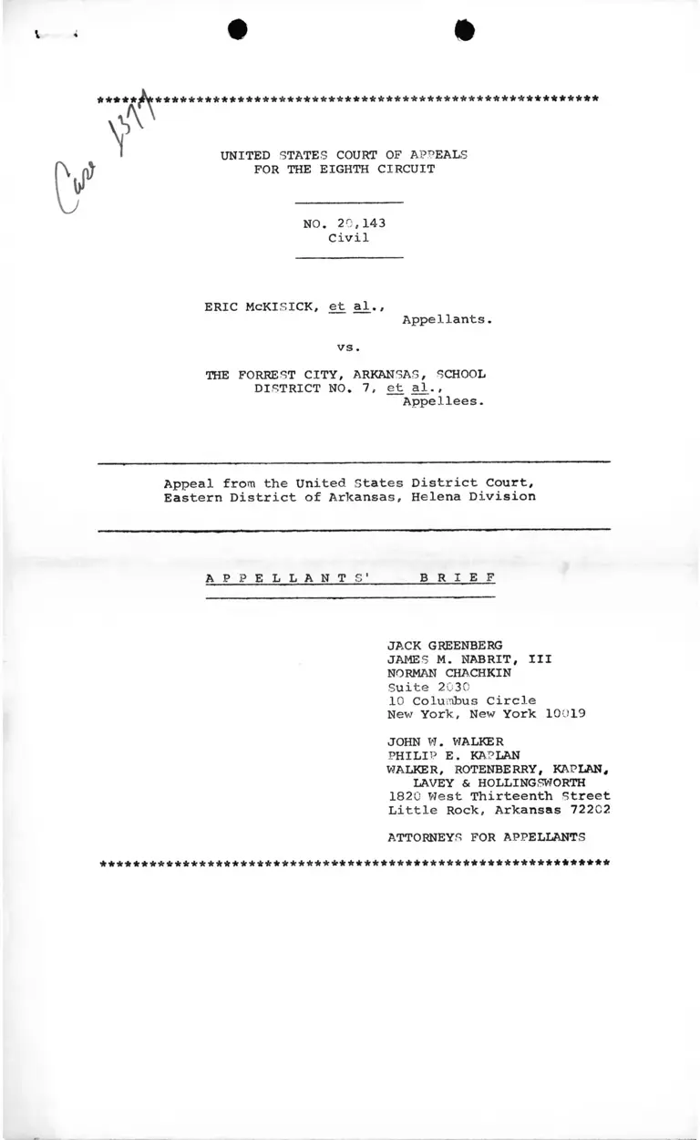McKisick v. Forrest City Arkansas School District No. 7 Appellants' Brief preview