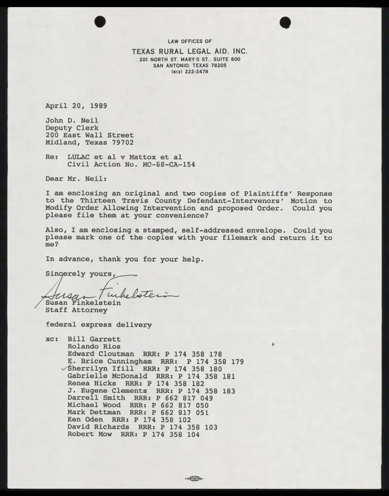 Plaintiffs' Response to the Thirteen Travis County Defendant-Intervenors' Motion to Modify Order Allowing Intervention; Order preview