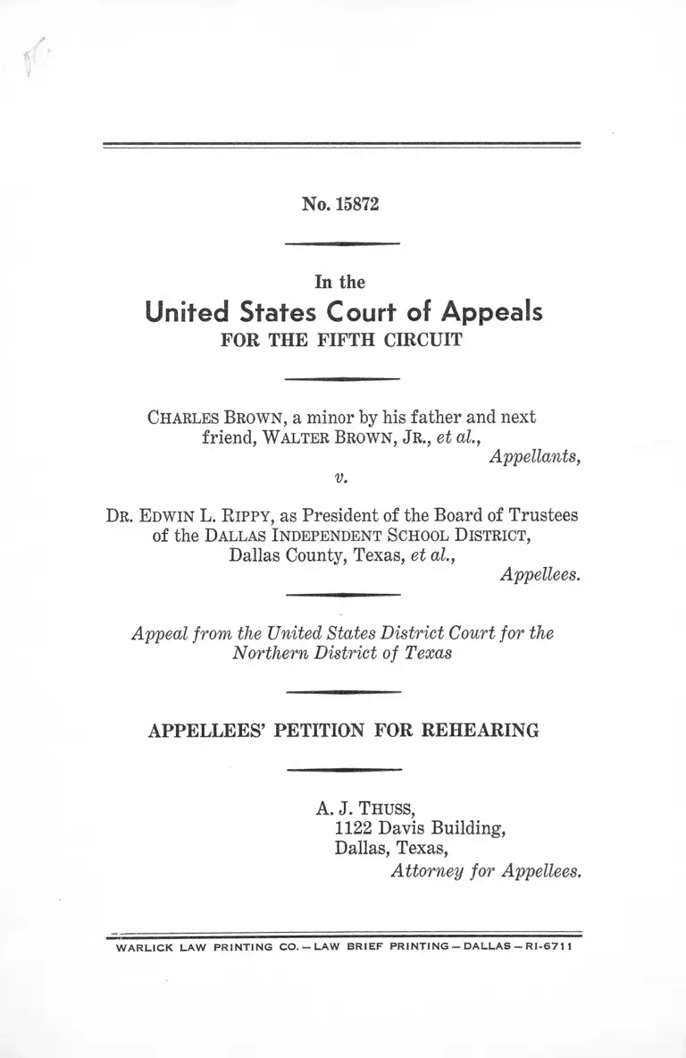 Brown v. Rippy Appellees' Petition for Rehearing preview