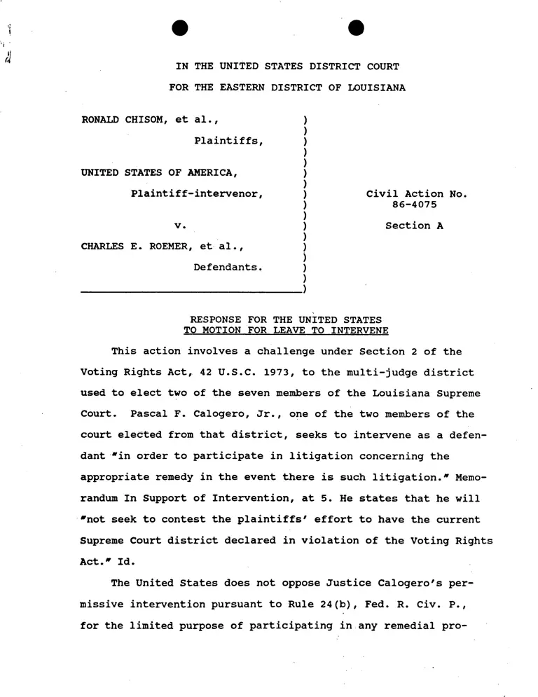 Response for the United States to Motion for Leave to Intervene preview