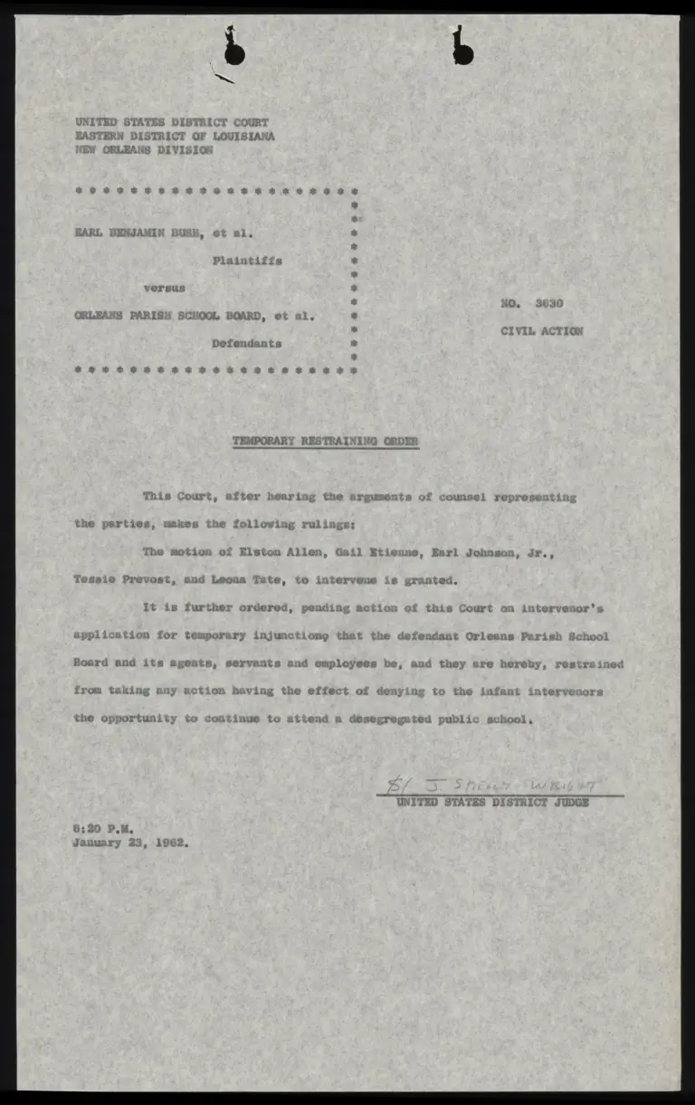 Temporary Restraining Order preview