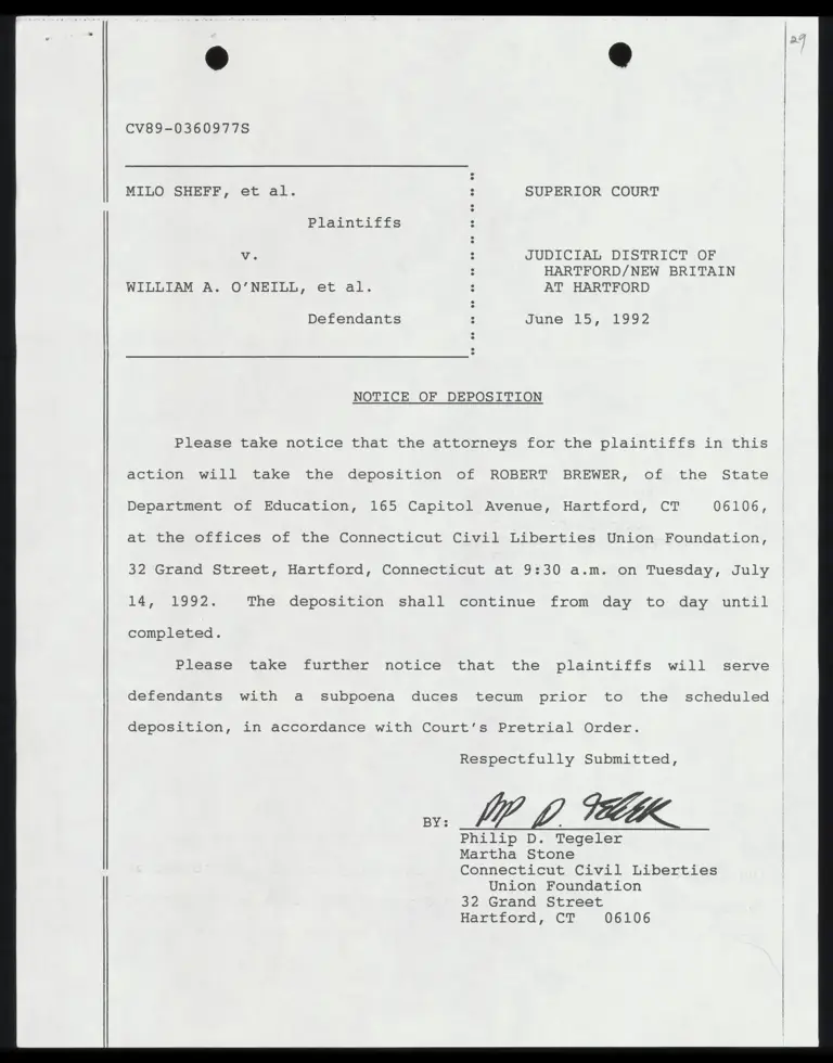 Notice of Deposition preview