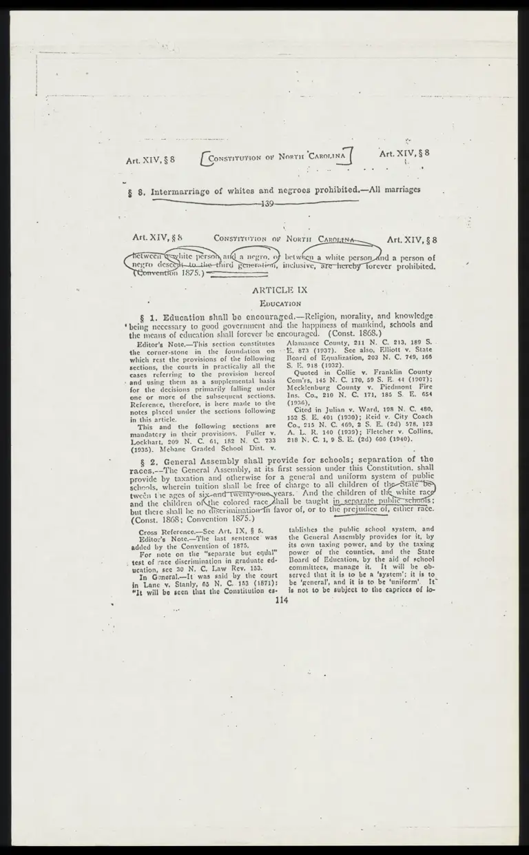 Constitution of North Carolina - Article IX preview