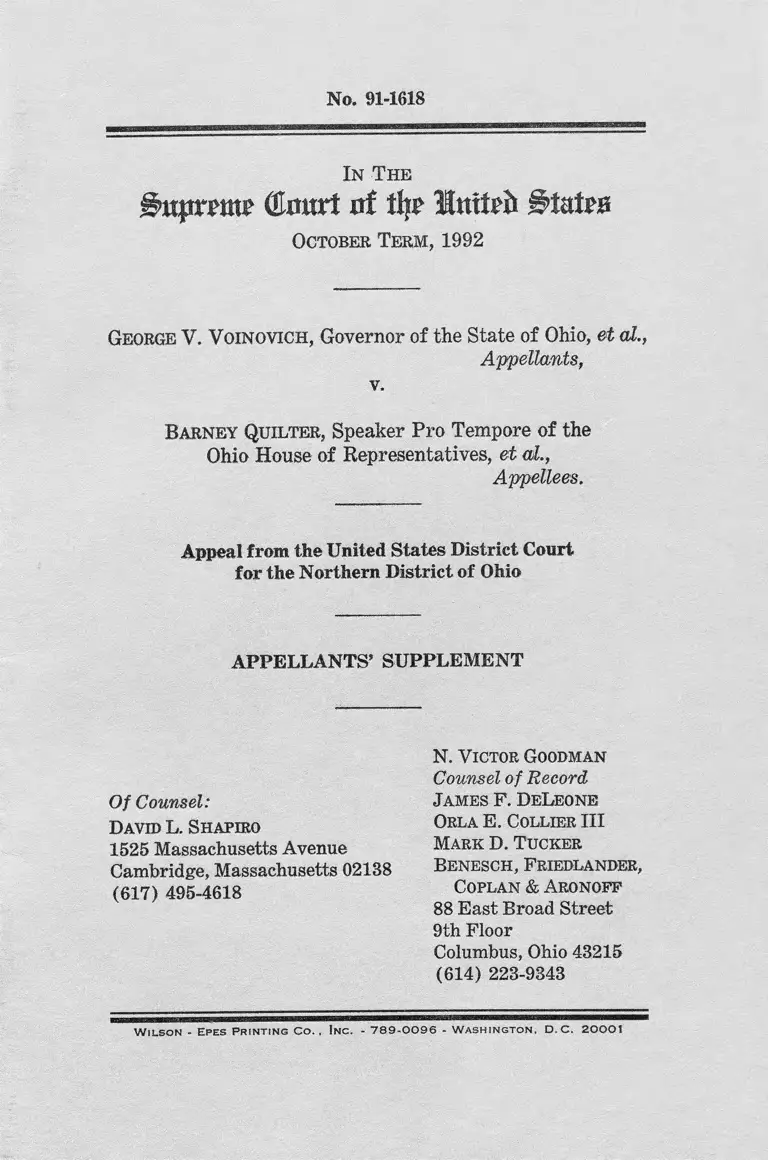 Voinovich v. Quilter Appellants' Supplement preview