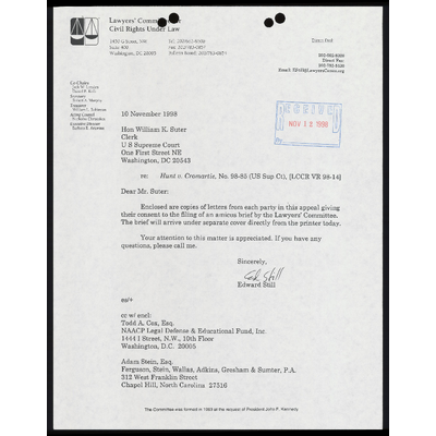 Letter From Still To Court RE: Copies Of Letters Consenting To Filing Amicus Brief preview