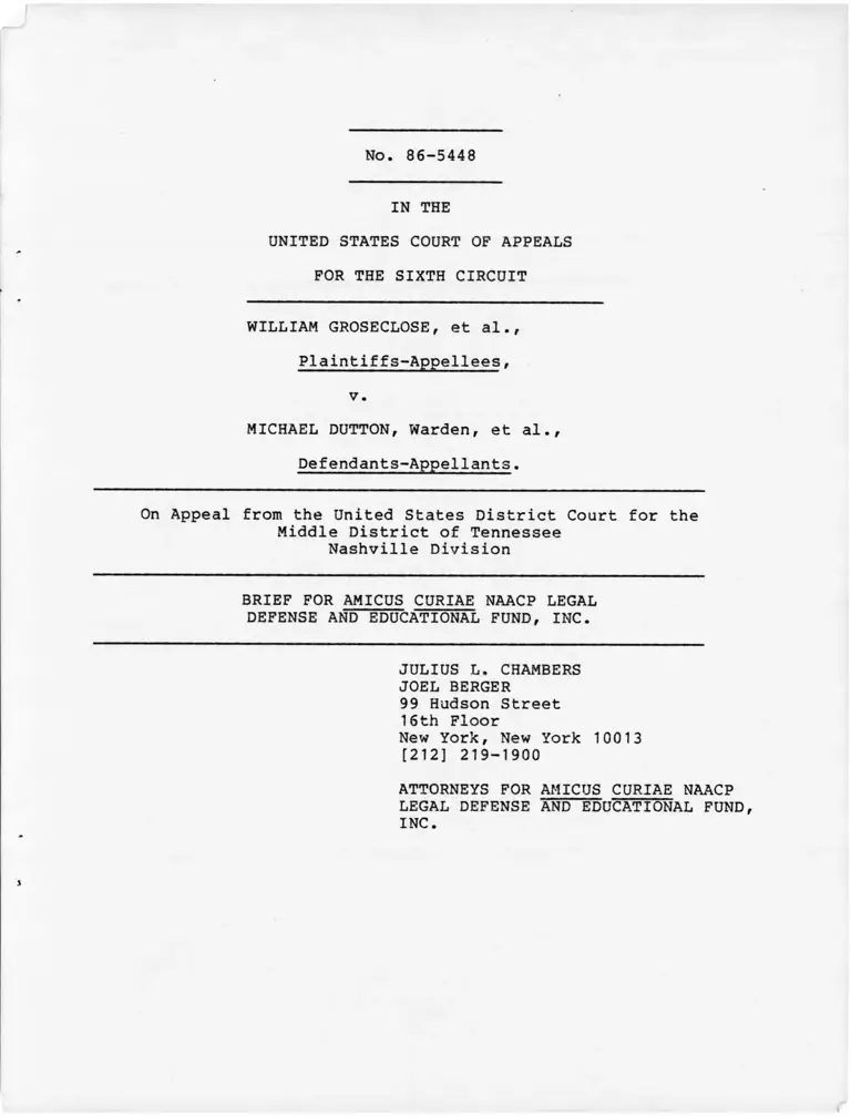 Groseclose v. Dutton Brief for Amicus Curiae preview