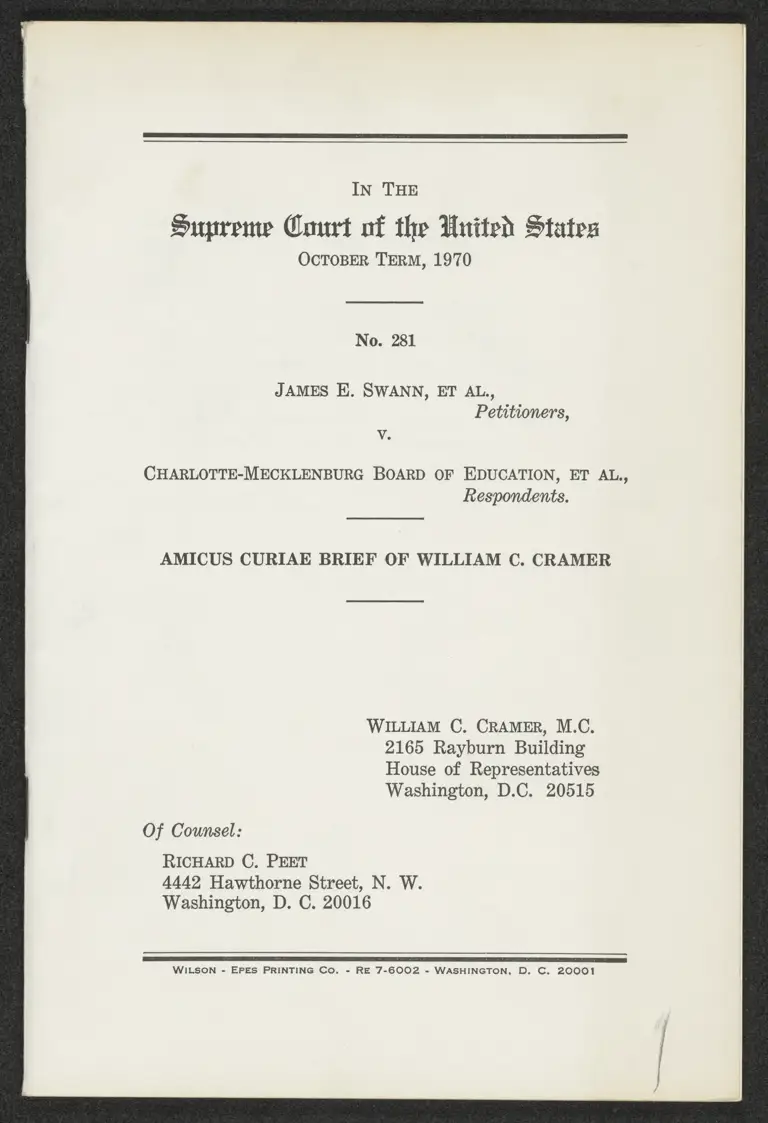 Amicus Curiae Brief of William C. Cramer preview