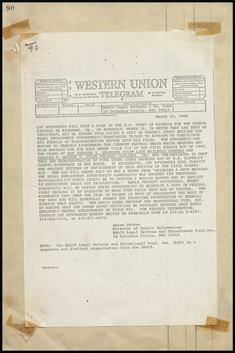 Equal Employment, Title VII (Telegram) preview