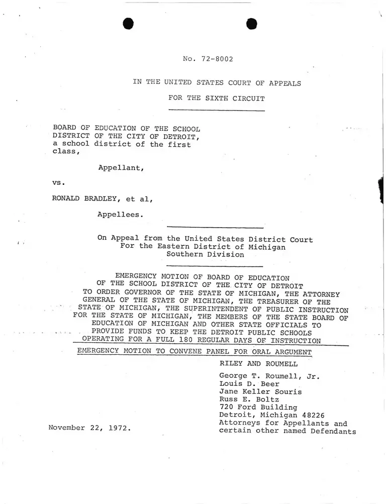 Emergency Motion to Convene Panel for Oral Argument preview