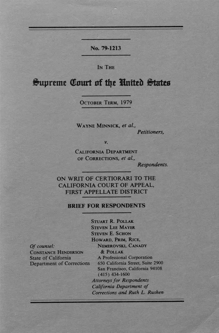 Minnick v. California Dept. of Corrections Brief for Respondents preview