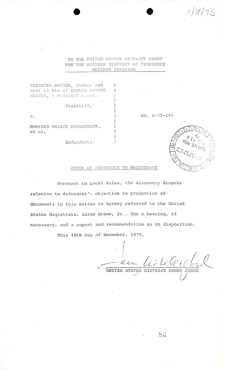 Order of Reference to Magistrate; Reports on Reference Concerning Discovery preview