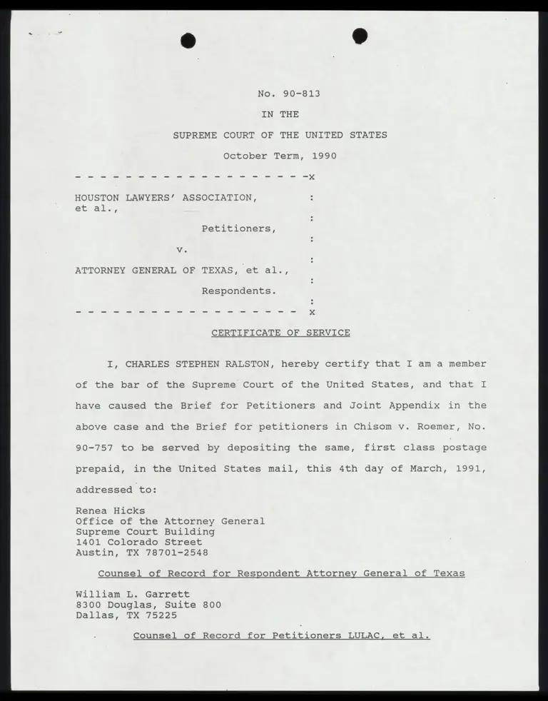 Certificate of Service for Brief of Petitioners and Joint Appendix preview