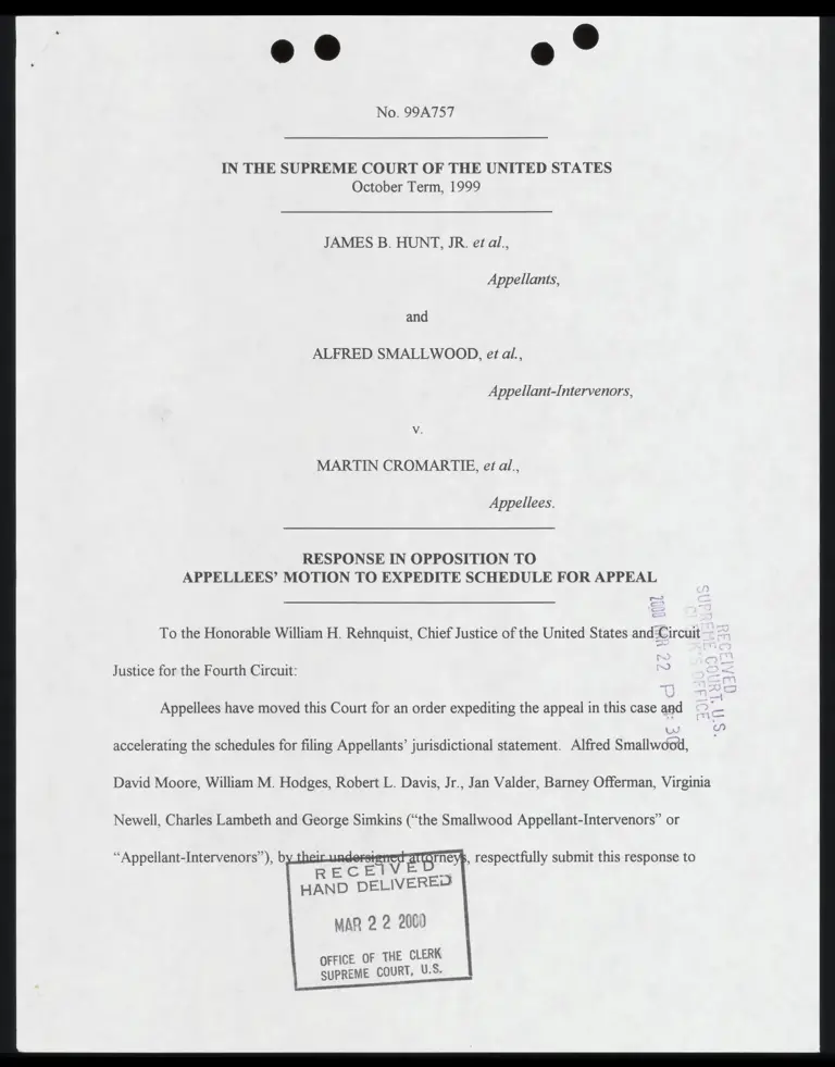 Response in Opposition to Appellees' Motion to Expedite Schedule for Appeal preview