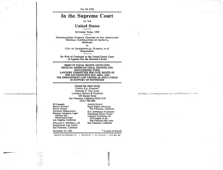 Northeastern Florida Chapter of the Associated General Contractors of America v. City of Jacksonville, FL Brief Amici Curiae preview