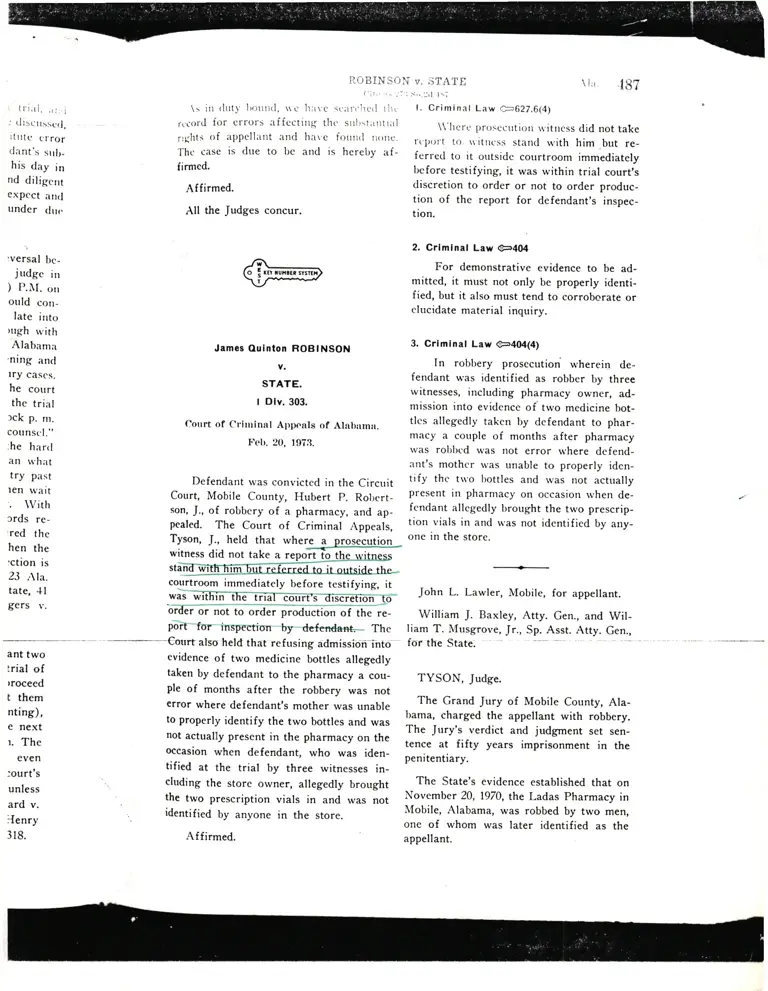 Robinson v. State Court Opinion preview