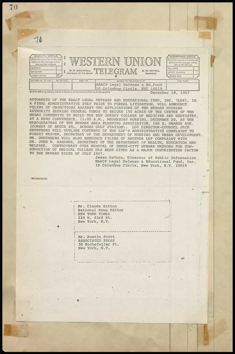 Greenberg on Newark Medical School (Telegram) preview