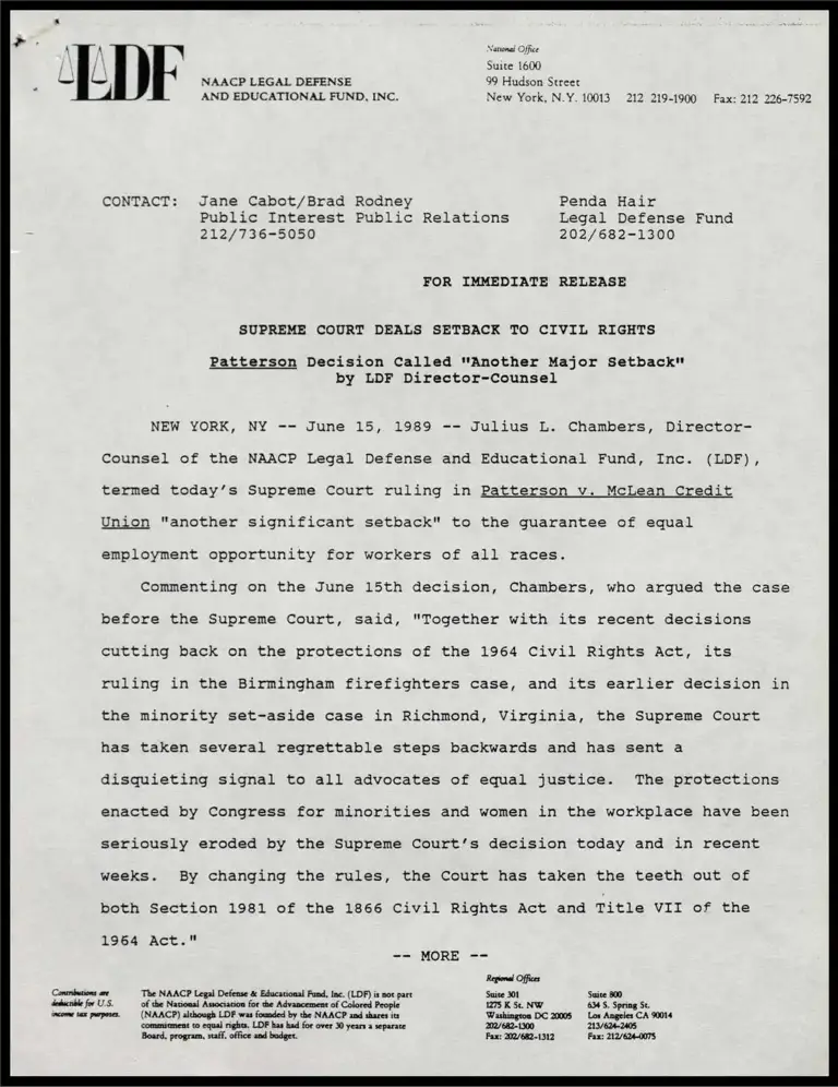 Supreme Court Deals Setback to Civil Rights preview