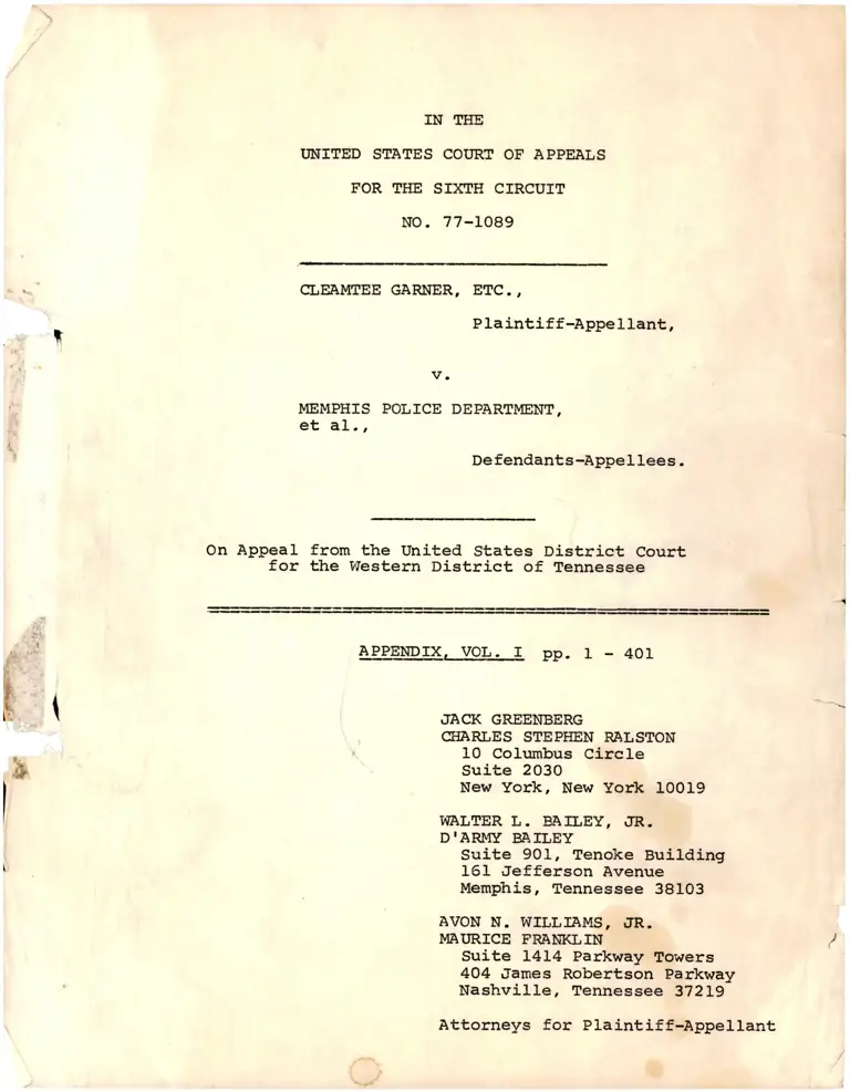 Appendix Volume I preview