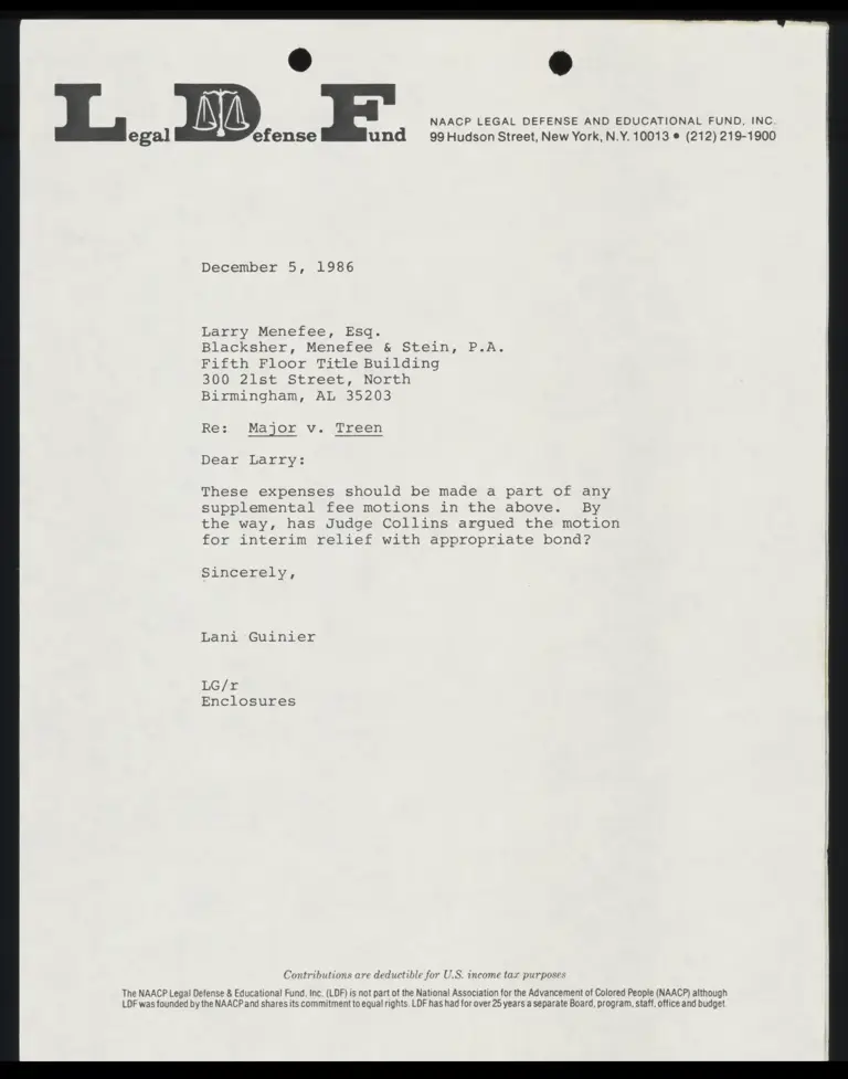 Correspondence from Guinier to Menefee; from Chambers to Guinier; Travel and Accommodation Receipts (Redacted) preview