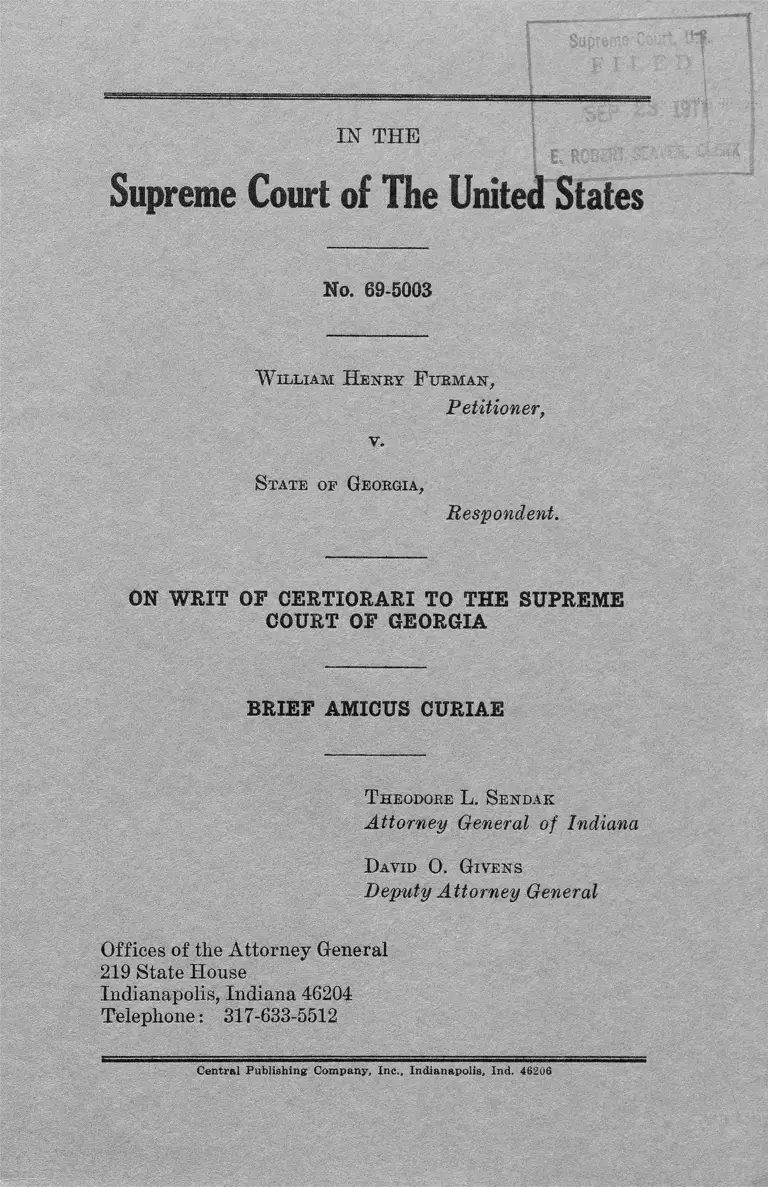 Furman v. Georgia Brief Amicus Curiae preview