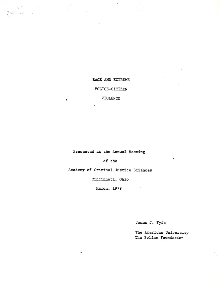 Race and Extreme Police-Citizen Violence Report preview