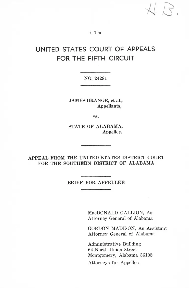 Orange v. Alabama Brief for Appellee preview