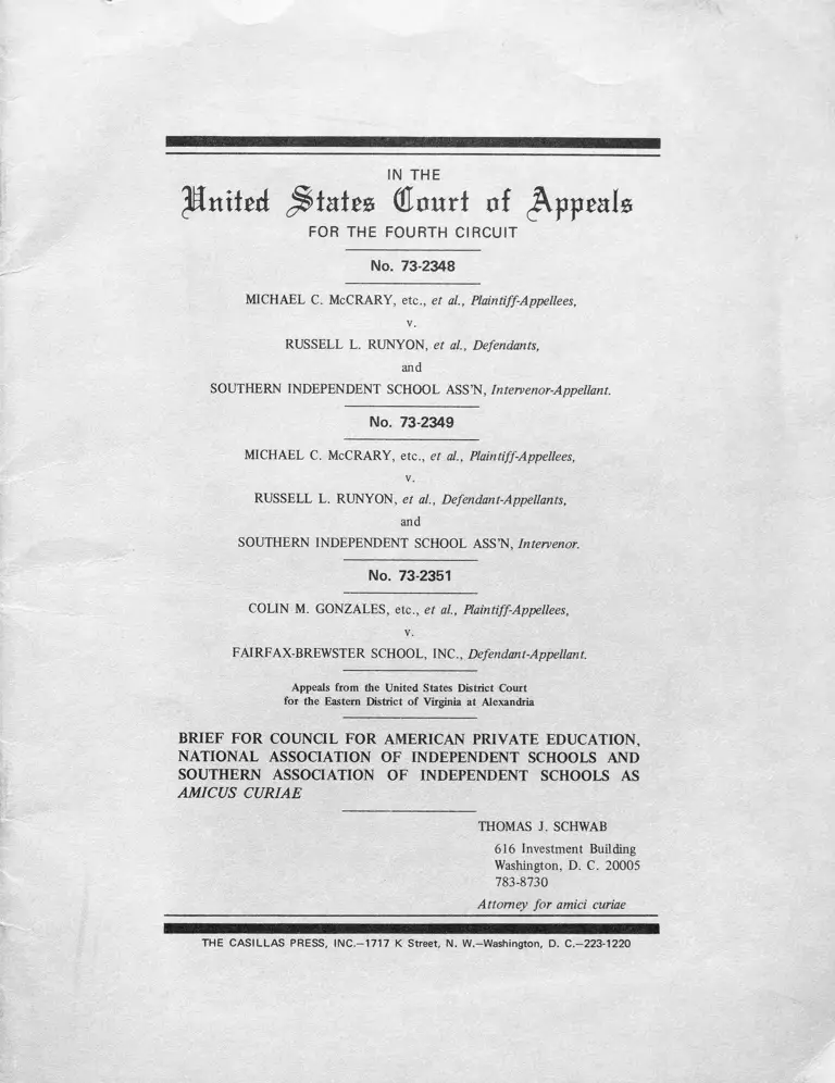 McCrary v Runyon Brief Amicus Curiae preview