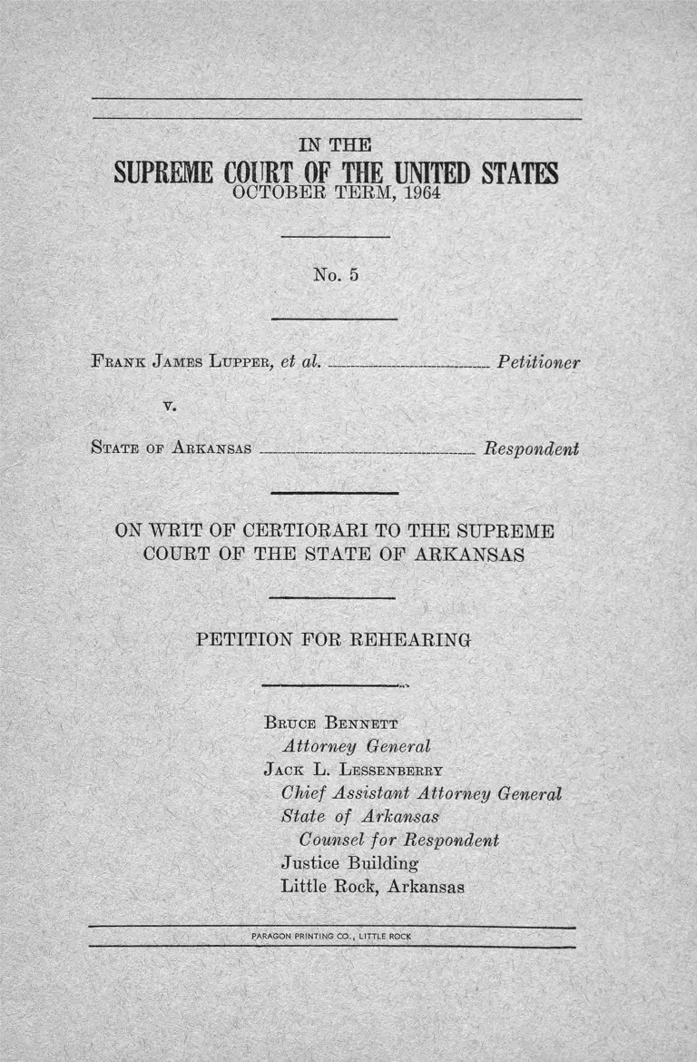 Lupper v. Arkansas Petition for Rehearing preview