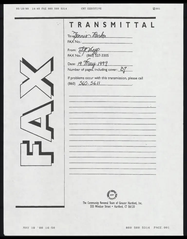 Transmittal Cover Sheet preview