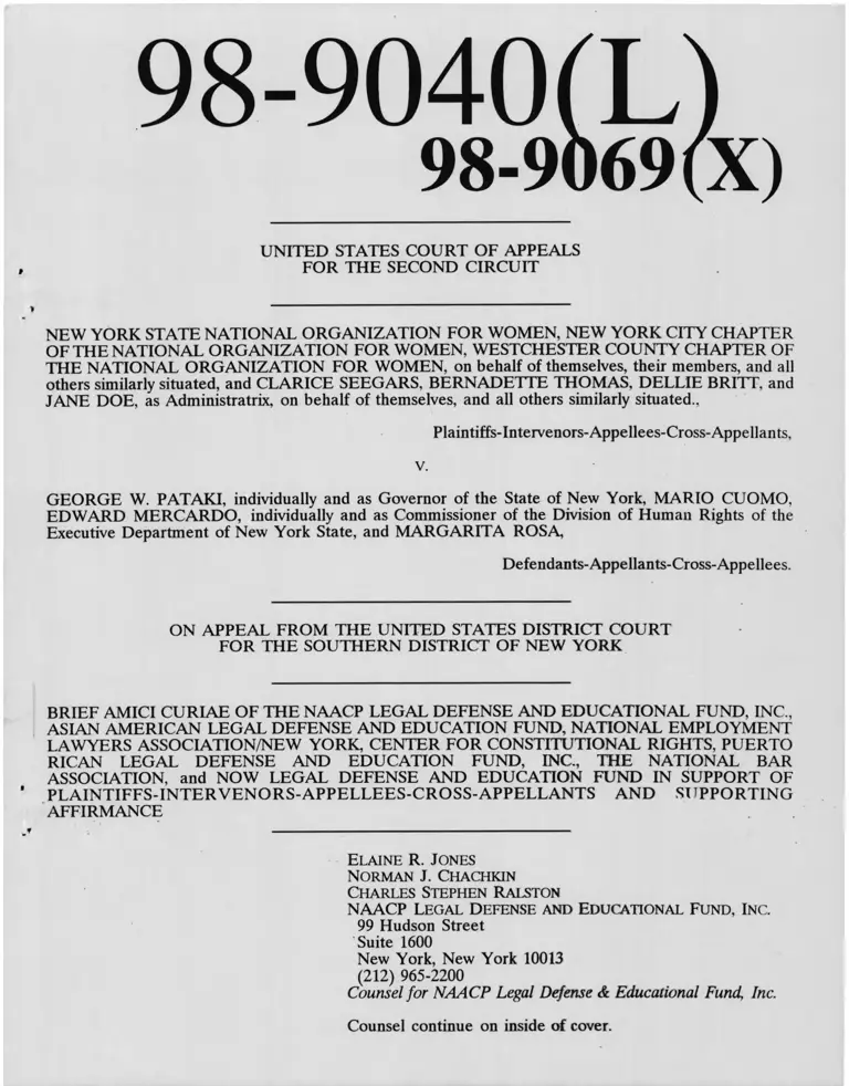 New York State National Organization for Women v. Pataki Brief Amici Curiae preview