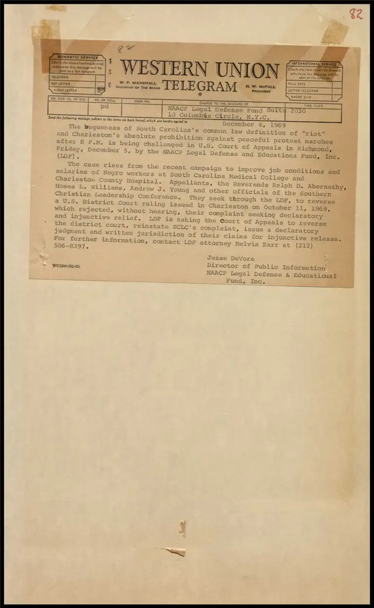 Appeal to Reverse Abernathy Charge, Challenge South Carolina Anti-Protest Laws (Telegram) preview