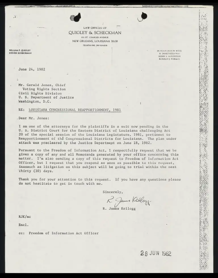 Correspondence from Kellogg to Jones preview