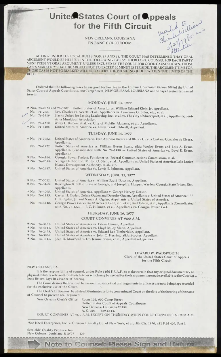 Court Calendar preview