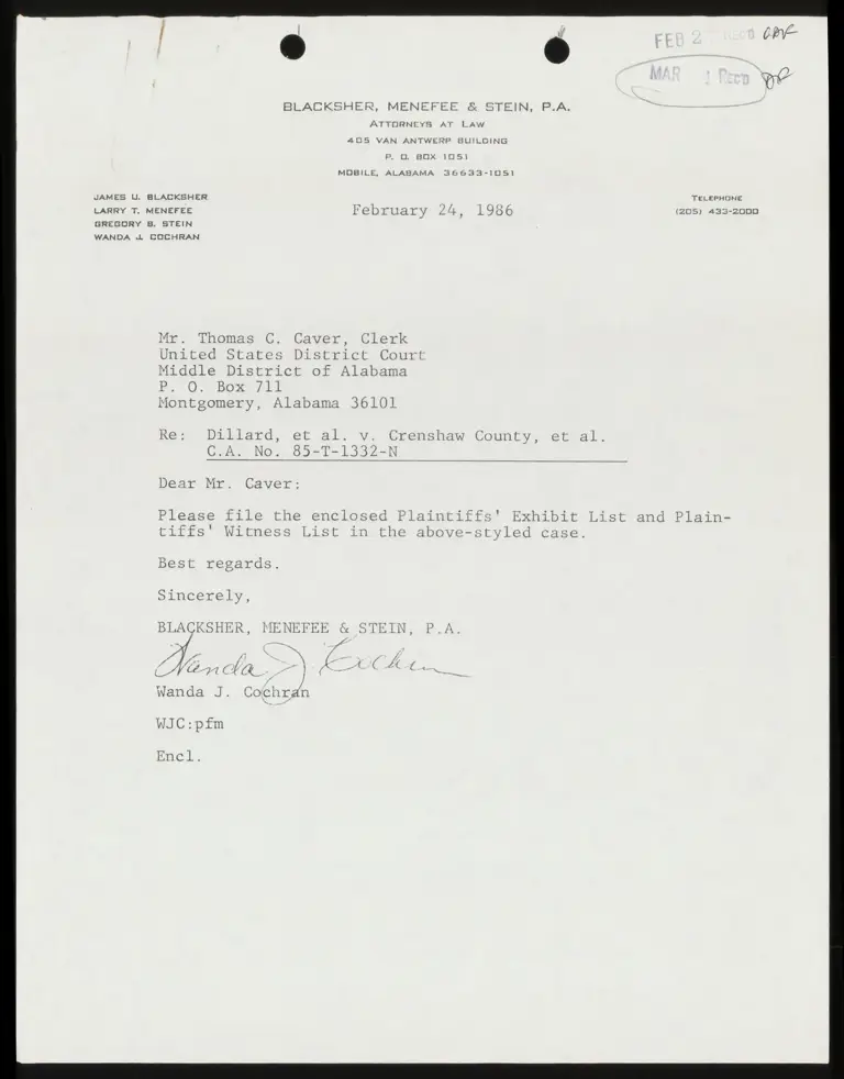 Plaintiffs' Witness List; Plaintiffs' Exhibit List; Alabama Briefs Volume II No. 2; Methods of Election - County Commissions preview