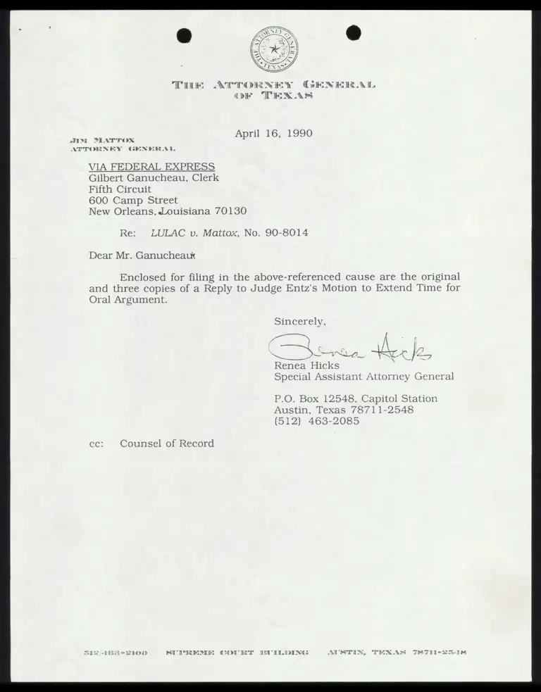 Reply to Judge Entz's Motion to Extend Time for Oral Argument preview