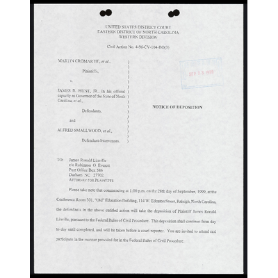 Notice of Deposition (9/28 1PM) preview