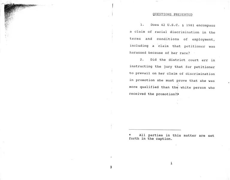 Patterson v. McLean Credit Union Brief for Petitioner preview