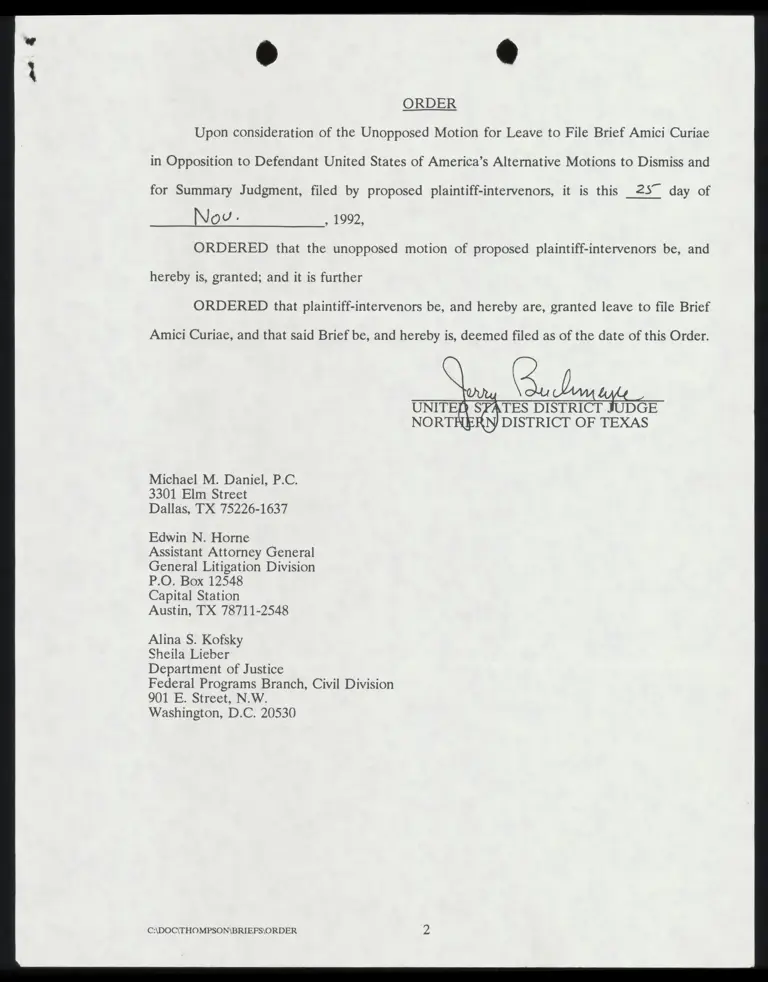 Proposed Order Granting Motion to Leave to File Brief Amici Curiae preview
