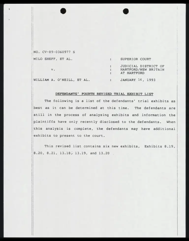 Defendants' Fourth Revised Trial Exhibit List preview