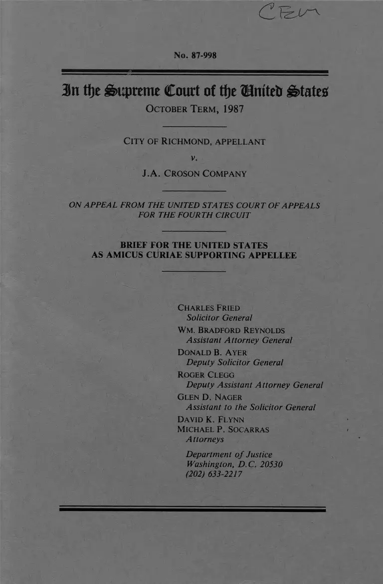 Richmond v JA Croson Company Brief of Amicus Curiae Supporting Appellee preview