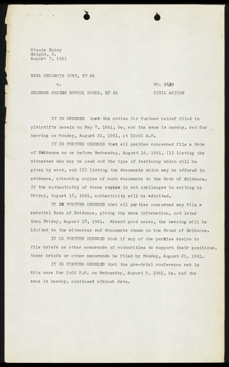 Order to File Motion for Further Relief preview