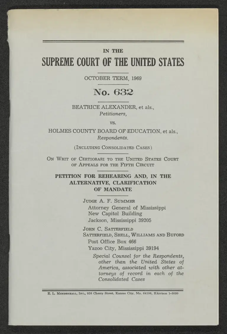 Petition for Rehearing and, in the Alternative, Clarification of Mandate preview