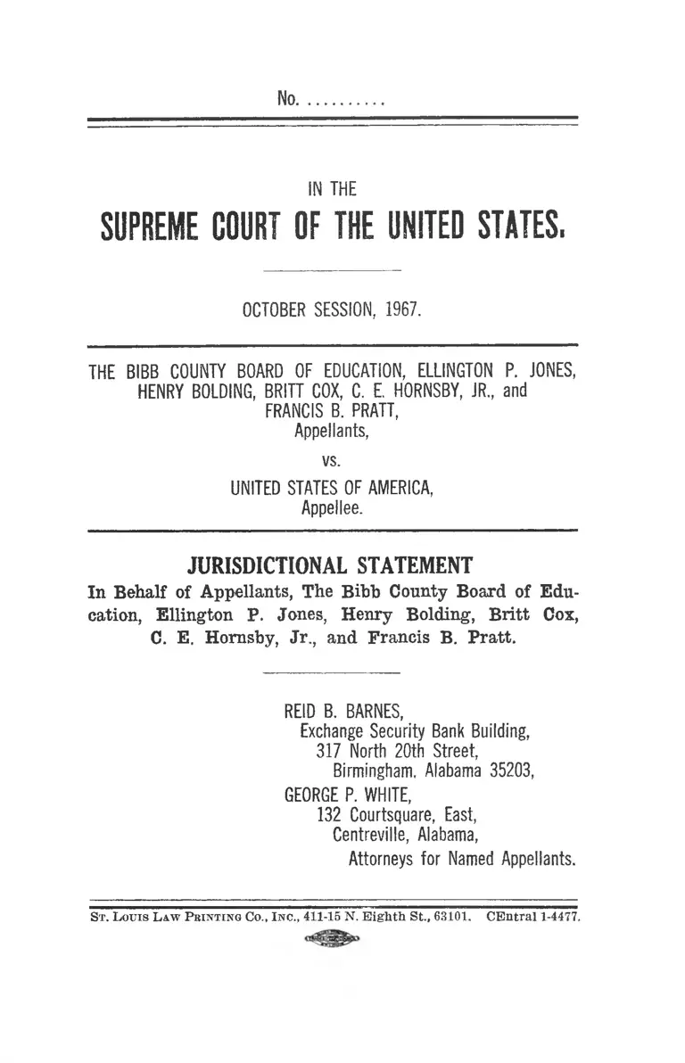 Bibb County Board of Education v. United States Jurisdictional Statement on Behalf of Appellants preview