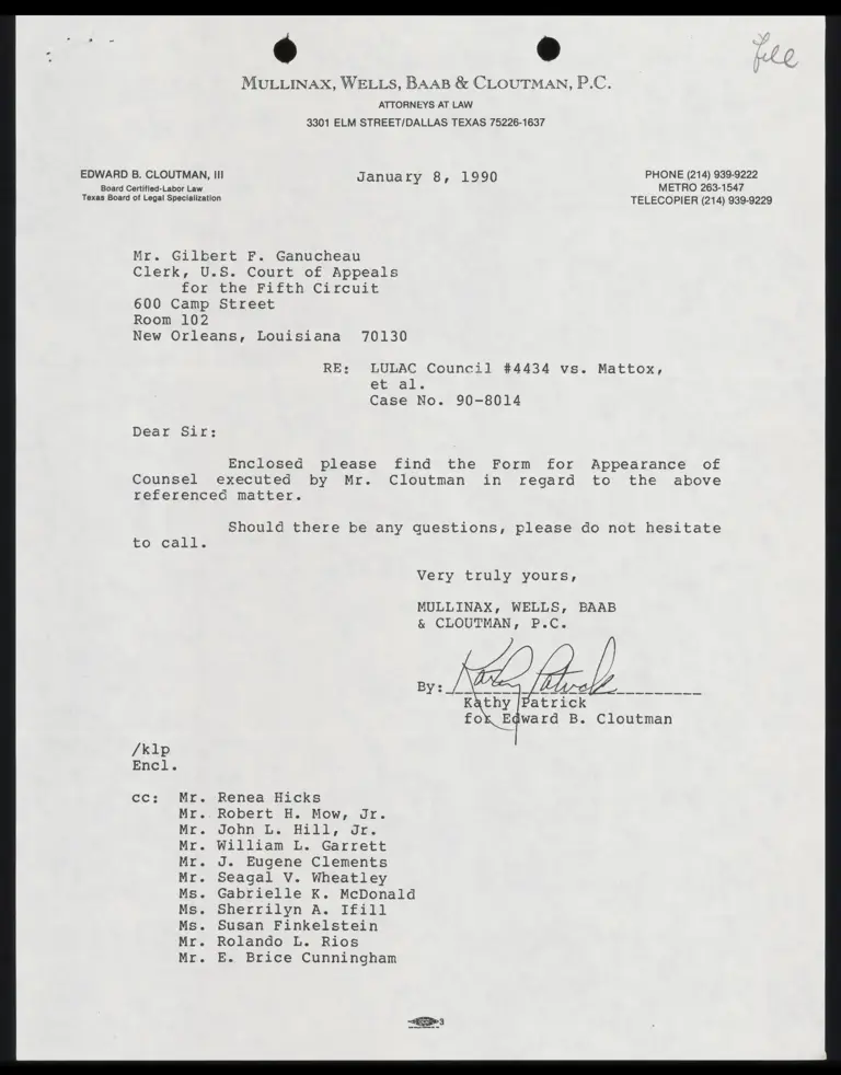 Form for Appearance of Counsel preview